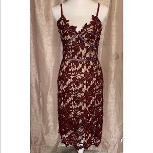 Burgundy Lacey Sweetheart dress
